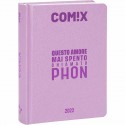 Comix - Diario 2021/2022 16 Mesi - Soft Pink scritta Metal Fucsia