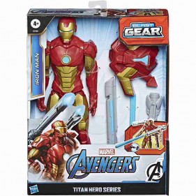 Marvel Avengers - Iron Man 30 cm große Figur mit Blaster Titan Hero Blast Gear