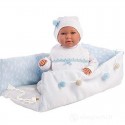 Baby mit blauem Wickeltisch 42 cm