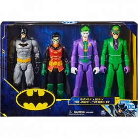 4 Charaktere Batman, Robin, Joker und Riddler