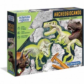 Wissenschaft und Spiel - Archeoplaying T-Rex und Triceratops