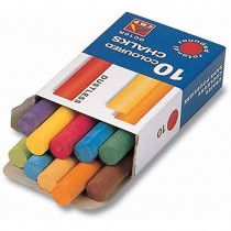 Schachtel mit 10 farbigen runden Kreiden