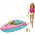 Barbie speelset met drijvende motorboot